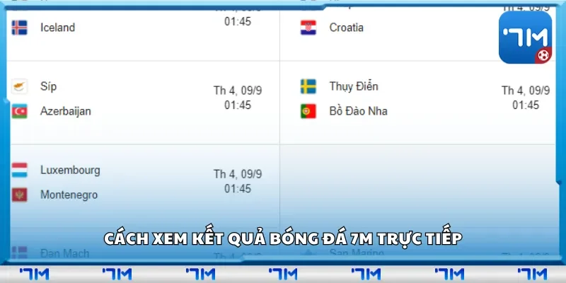 Cách xem kết quả bóng đá 7m trực tiếp
