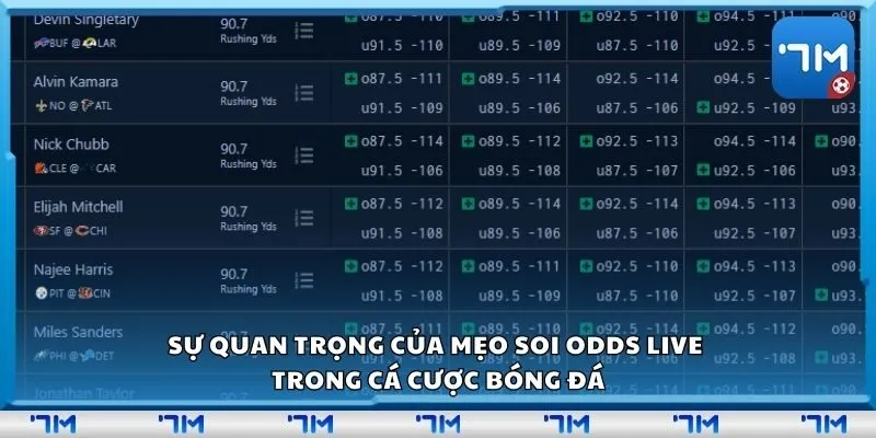 Sự quan trọng của mẹo soi odds live trong cá cược bóng đá